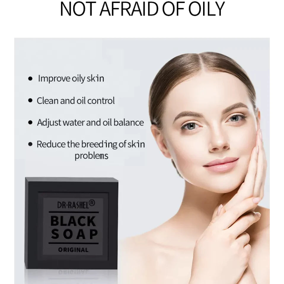 Dr.Rashel Black Soap Collagen & Charcoals Deep Cleansing DRL-1348