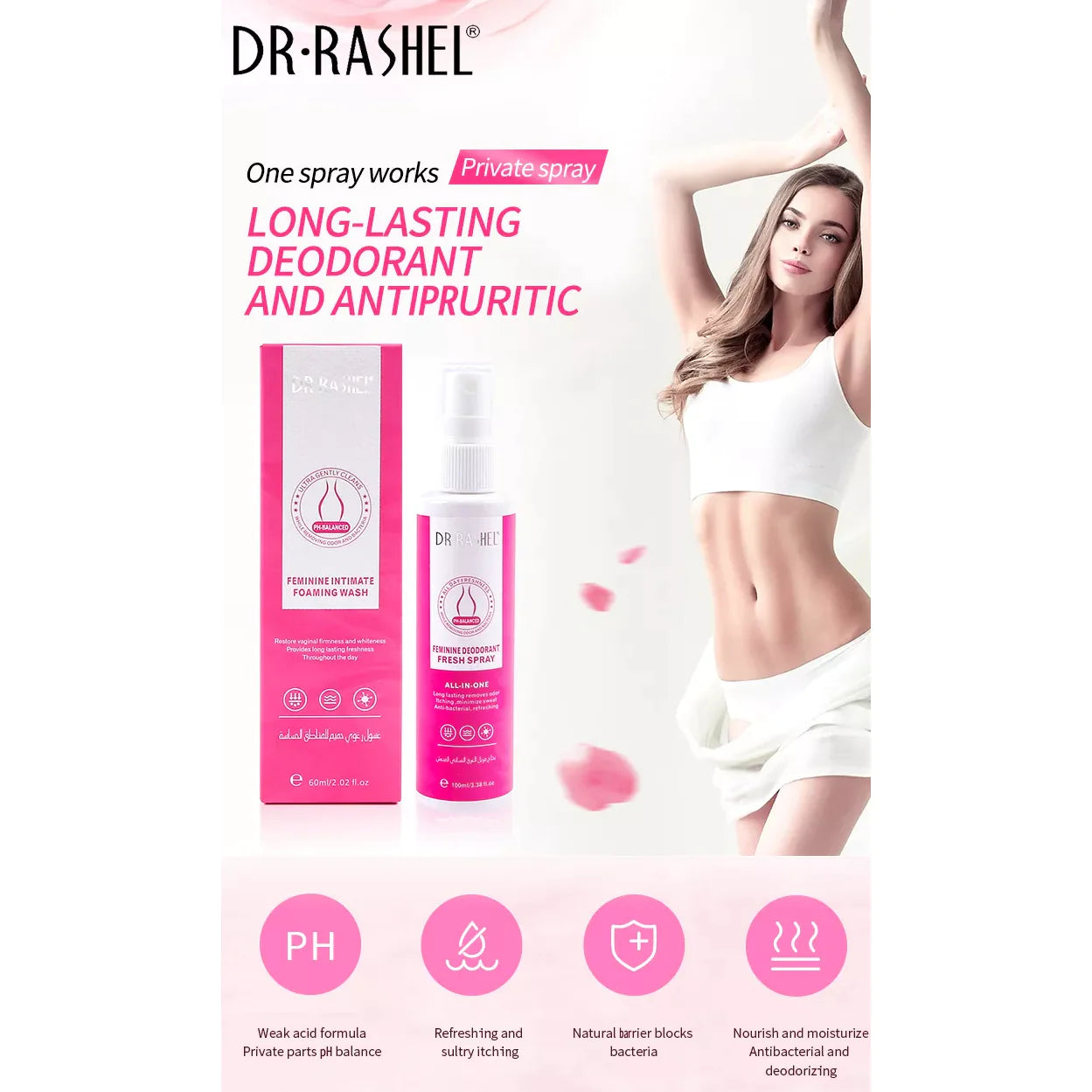 Dr.Rashel PH-Balanced Feminine Deodorant Fresh Spray All-In-One DRL-1541