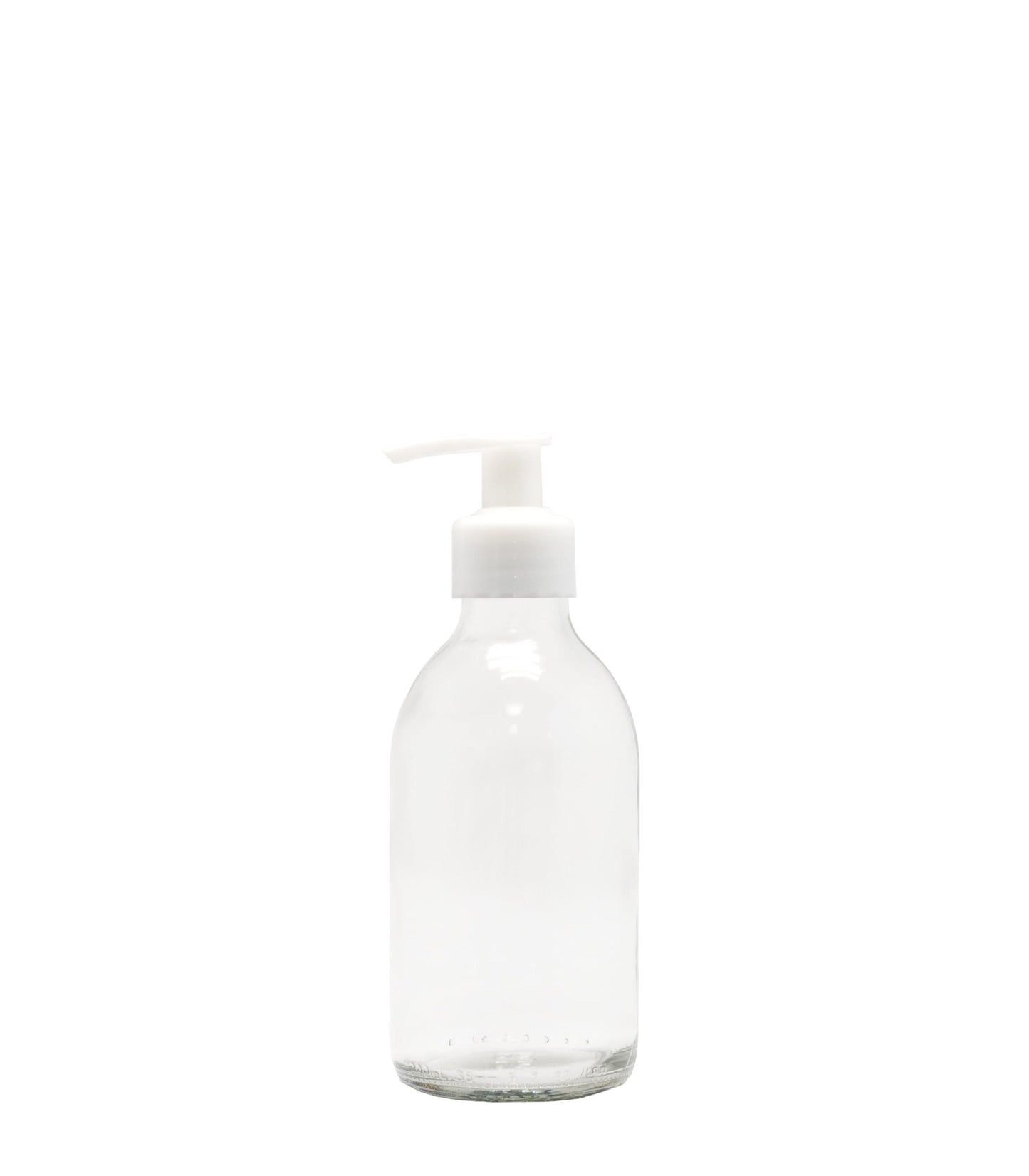 200ml Clear Generic Glass Bottle With White Lotion Pump Box Of 50 Units