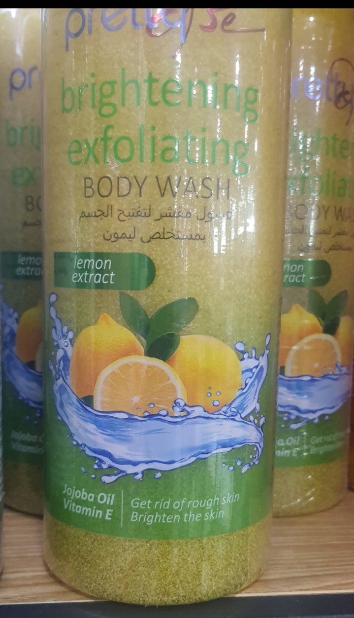 1 Litre Pretty Be Brightening Exfoliating Body Wash Lemon Extracts Pack Of 12
