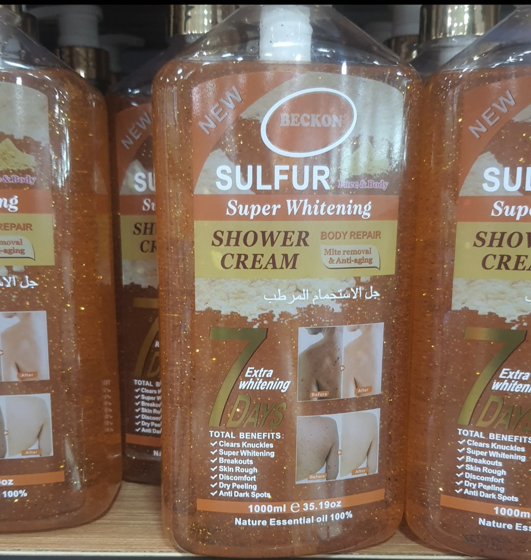 1Litre Sulfur Super Whitening Shower Cream Pack Of 6