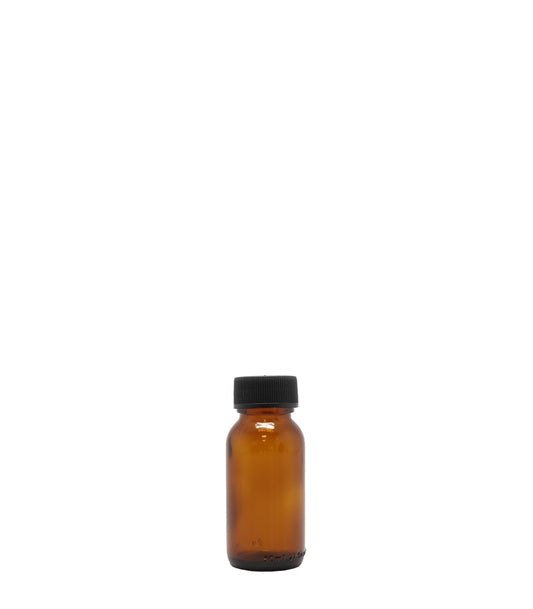50ml Amber Generic Glass Bottle With Black Screw Cap Box Of 110 Units