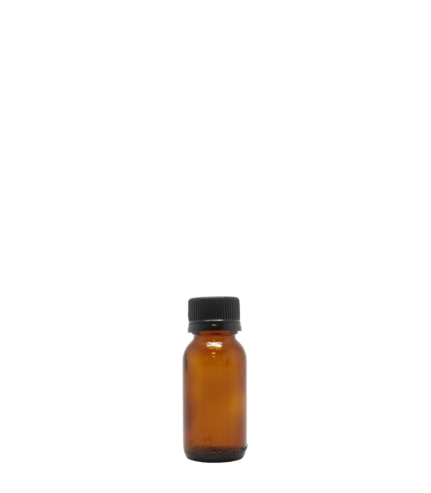50ml Amber Generic Glass Bottle With Black Tamper Proof Cap Box Of 110 Units