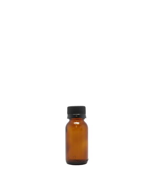50ml Amber Generic Glass Bottle With Black Tamper Proof Cap Box Of 110 Units