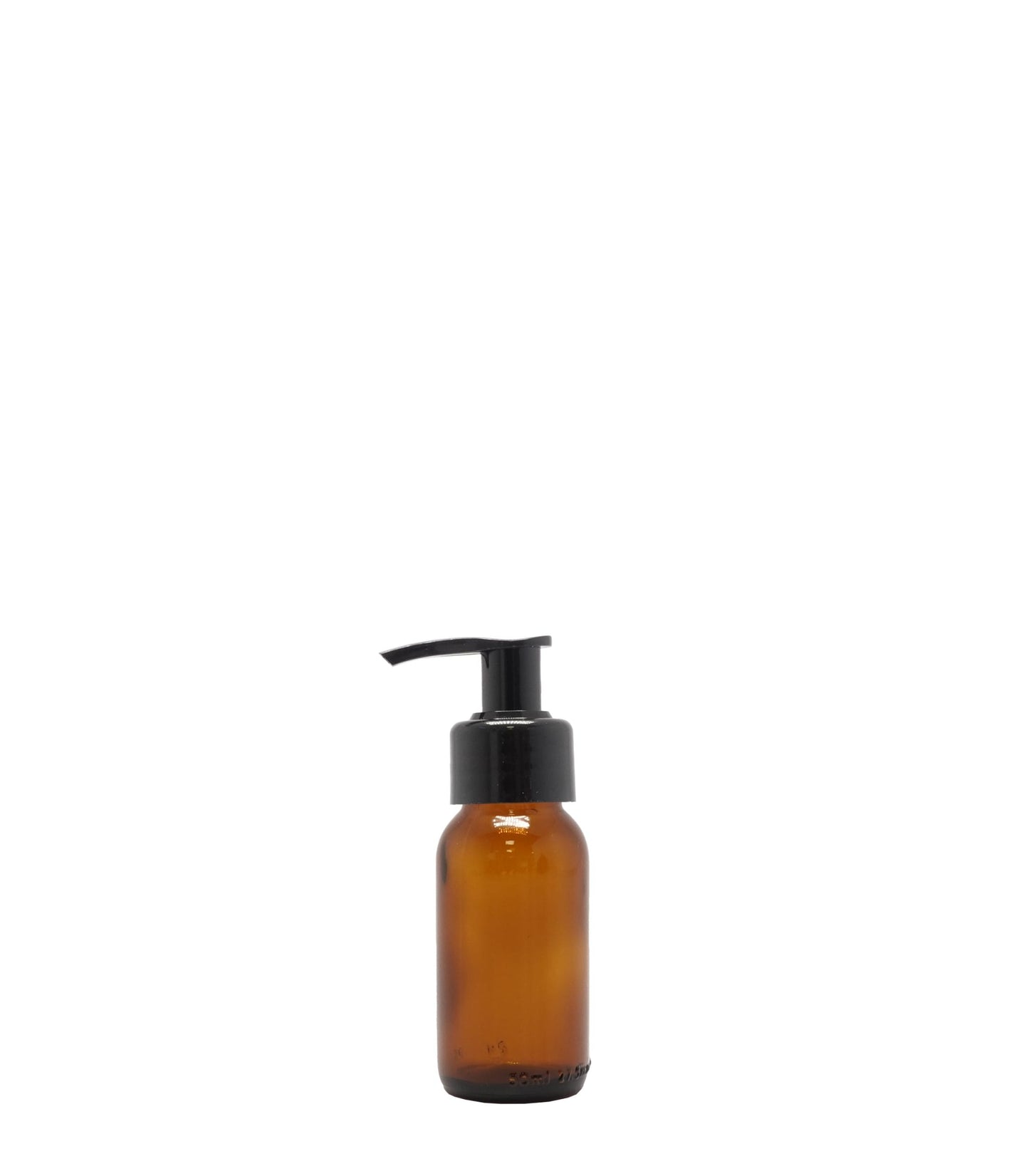 50ml Amber Generic Glass Bottle With Black Lotion Pump Box Of 50 Units