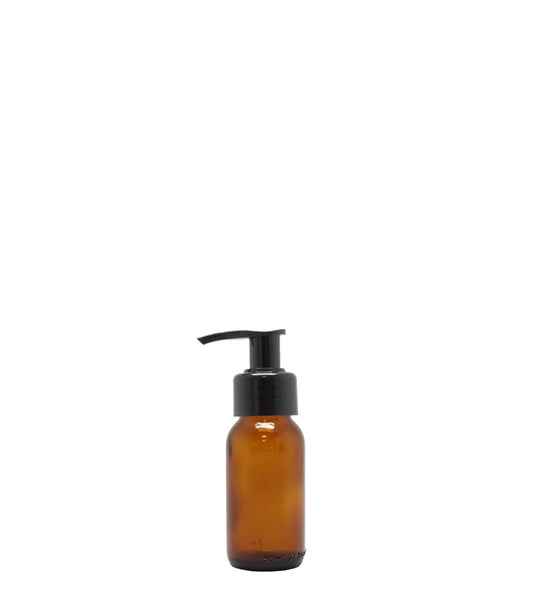 50ml Amber Generic Glass Bottle With Black Lotion Pump Pack Of 25 Units