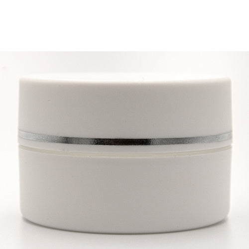 100g White Plastic Double Wall Jar With Silver Rim Box Of 50 Units