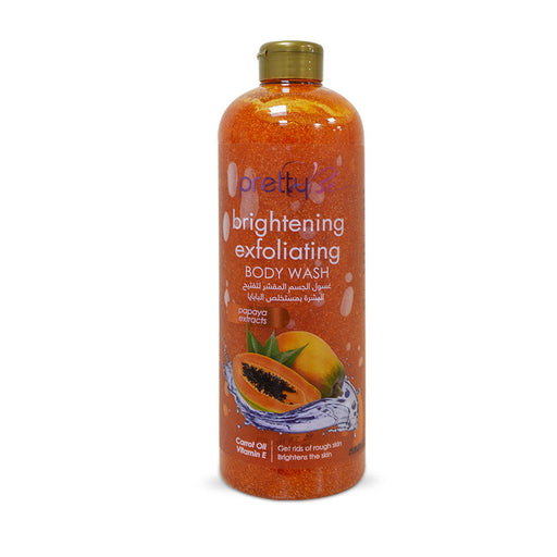 1Litre Pretty  Brightening Exfoliating Body Wash Papaya Extracts Pack Of 12