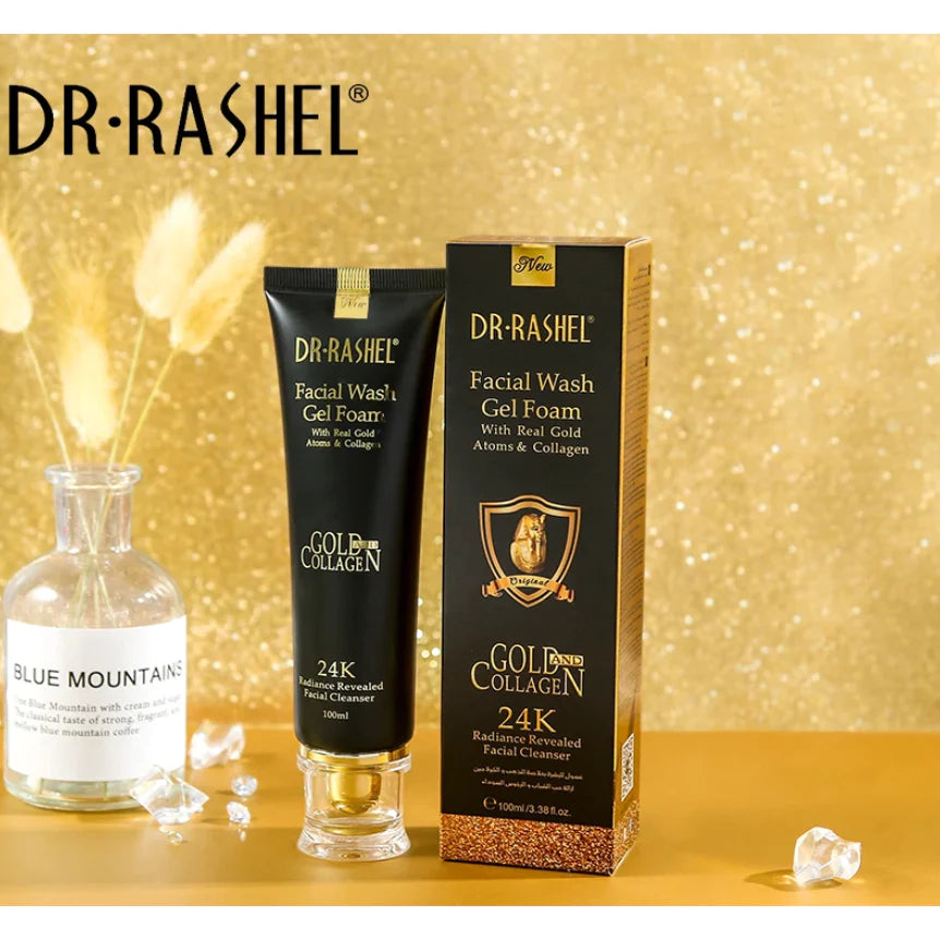 100ml Dr.Rashel 24K Gold Facial Wash Gel Foam With Real Gold Atoms And Collagen