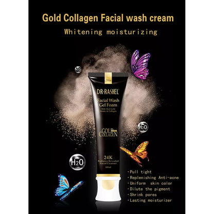 100ml Dr.Rashel 24K Gold Facial Wash Gel Foam With Real Gold Atoms And Collagen