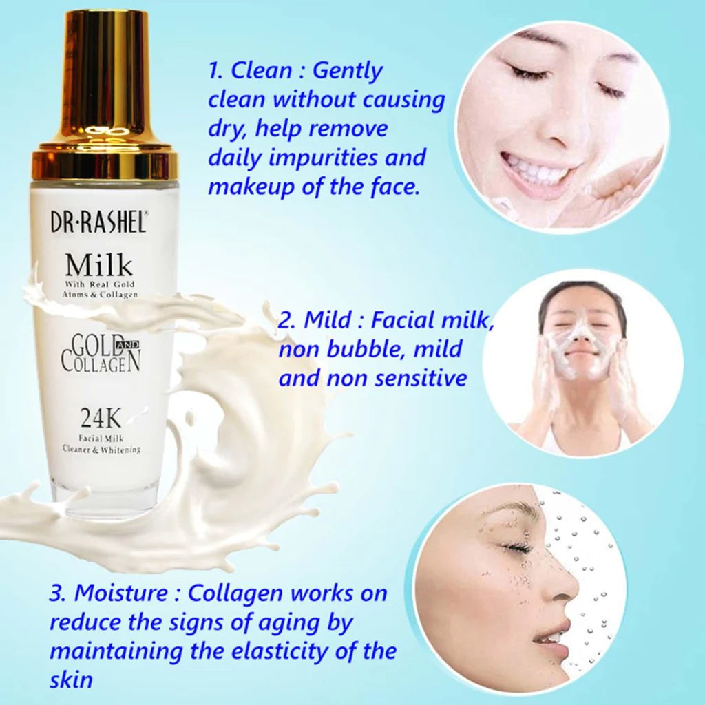 Dr.Rashel 24K Gold Milk Facial Cleanser With Real Gold Atoms & Collagen DRL-1181