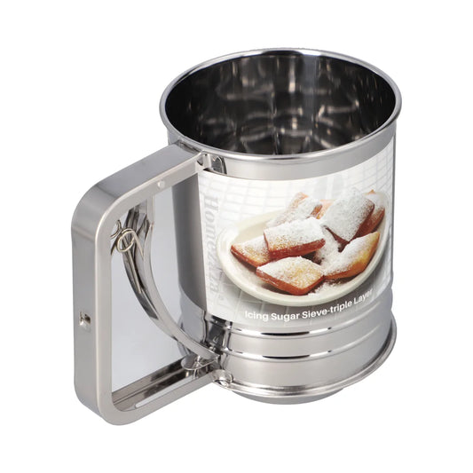 500g Flour Sifter Powder Sieve Tripple Layer