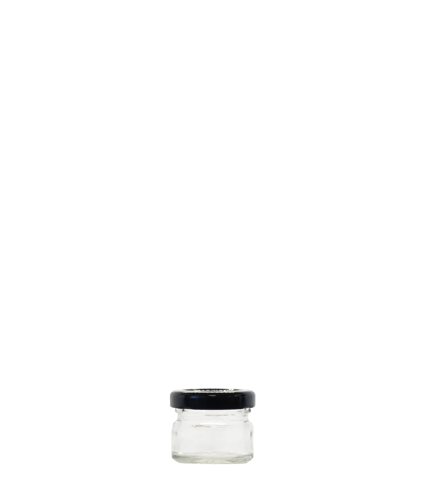 28ml 30ml Clear Glass Jar With Black Lid Box Of 48 Units