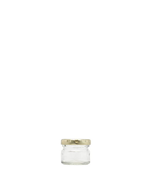 28ml 30ml Clear Glass Jar With Gold Lid Box Of 48