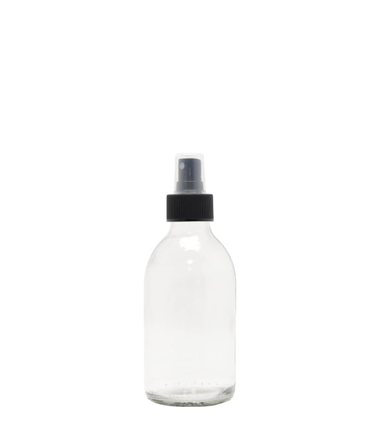 200ml Clear Generic Glass Bottle With Black Mist Spray Box Of 50 Units