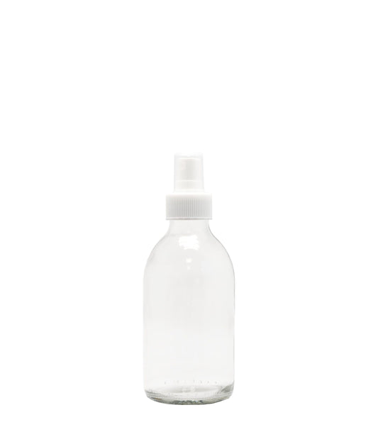 200ml Clear Generic Glass Bottle With White Mist Spray Pack Of 25 Units