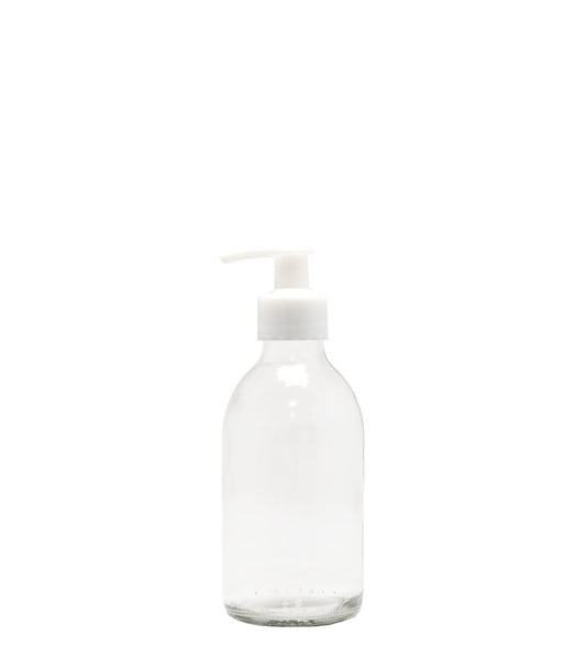 200ml Clear Generic Glass Bottle With White Lotion Pump Box Of 70 Units