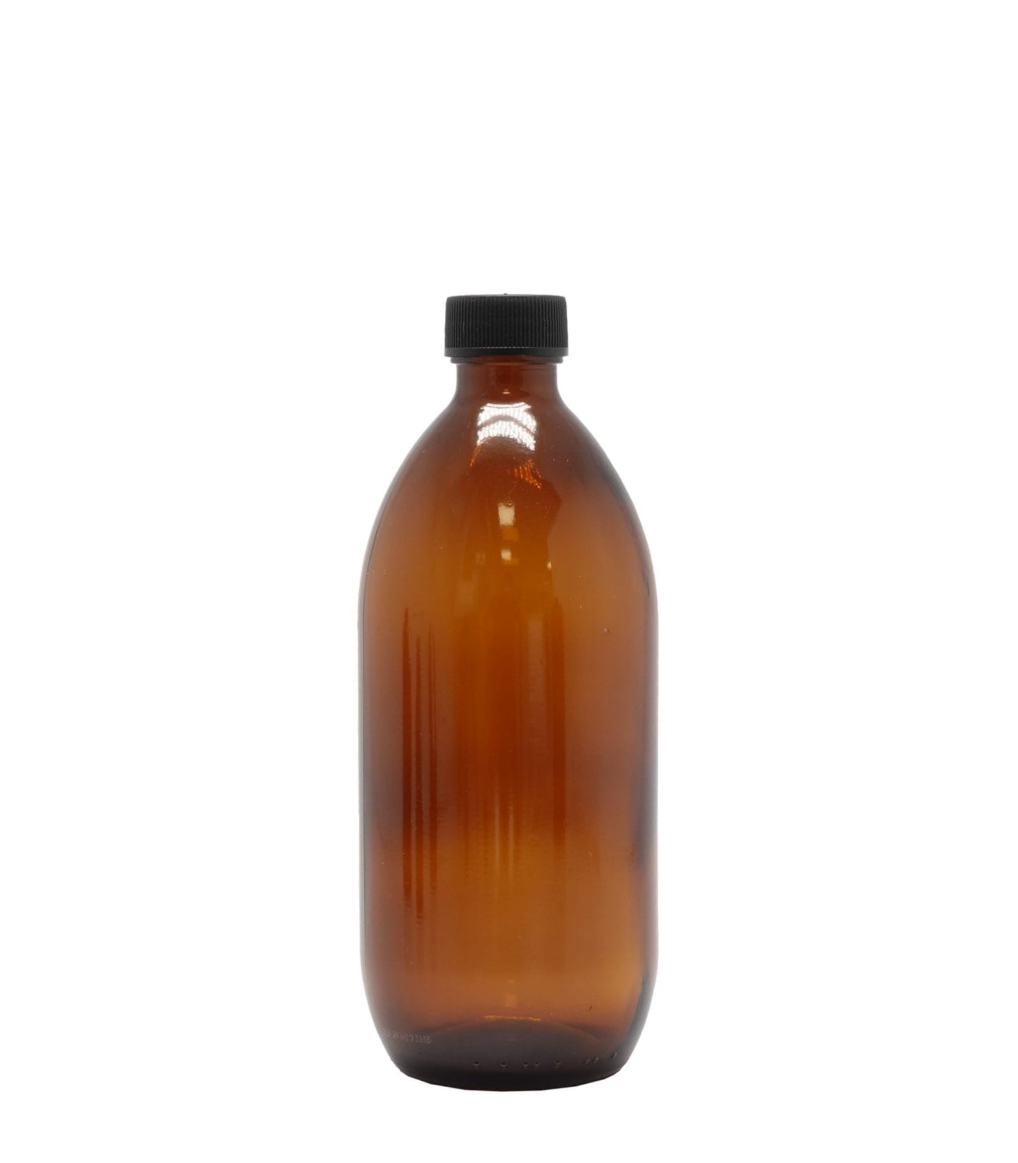 500ml Amber Glass Generic Bottle With Black Screw Cap Box Of 48