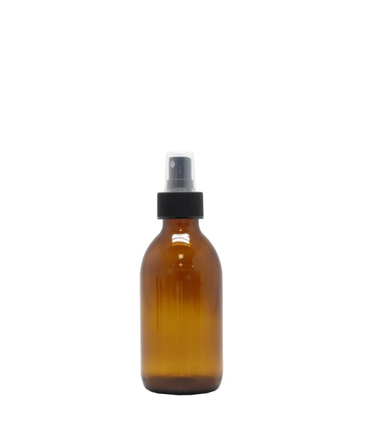 200ml Amber Generic Glass Bottle With Black Mist Spray Pack Of 25 Units