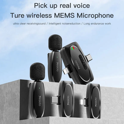 YESIDO KR13 Dual Wireless Lavalier Microphone with Type-C Receiver