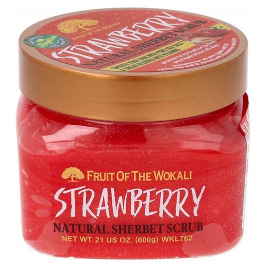 600g Pack Of 12 Fruit Of The Wokali Strawberry Natural Sherbet Scrub