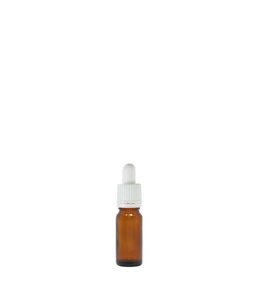 10ml Amber Glass Dropper Bottle With White Pipette Pack Of 25 Units
