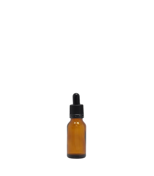20ml Amber Glass Dropper Bottle With Black Pipette Box Of 143 Units
