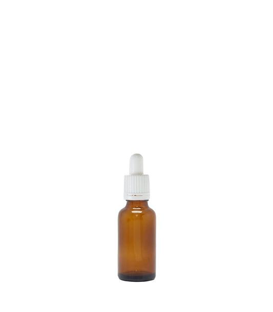 30ml Amber Glass Dropper Bottle With White Pipette