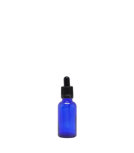 20ml Blue Glass Dropper Bottle With Black Pipette