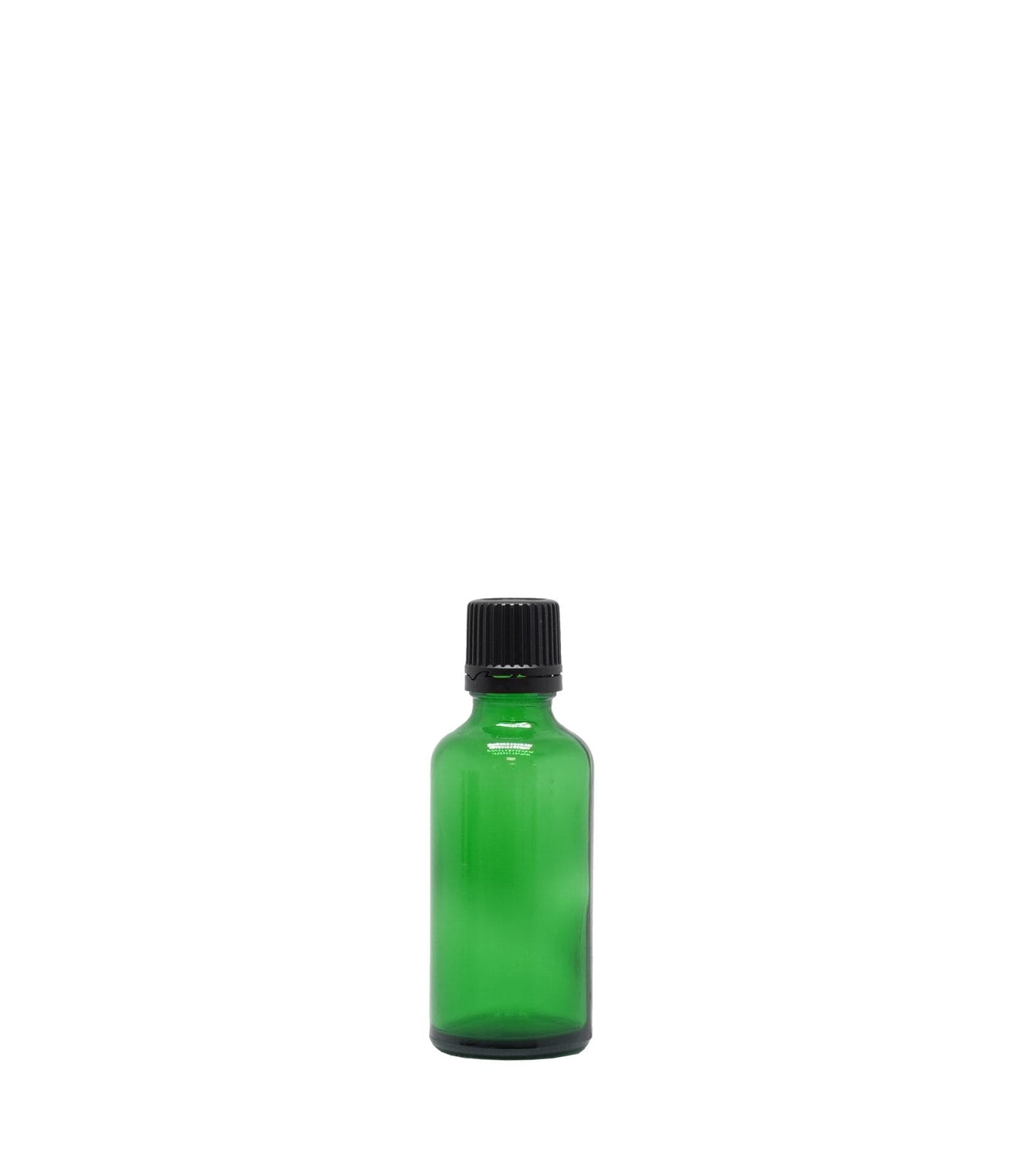 50ml Green Glass Dropper Bottle With Black Slow Flow Cap Pack Of 25Units