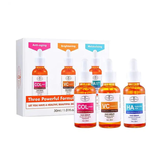 3 Piece Face Serum Set Aichun Beauty Collagen Vitamin C Hyaluronic Acid
