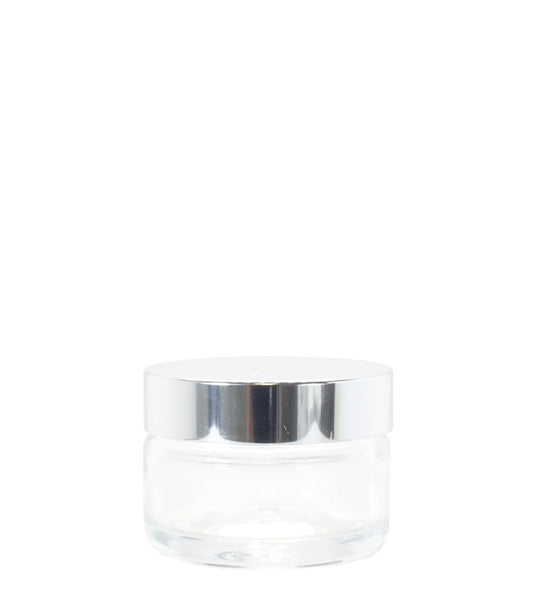 50g Clear Glass Jar With Silver Lid Pack Of 50 Units