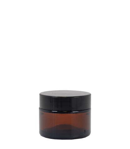 50g Amber Glass Jar With Black Lid And Shive Box Of 210 Units