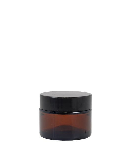 50g Amber Glass Jar With Black Lid And Shive Box Of 210 Units