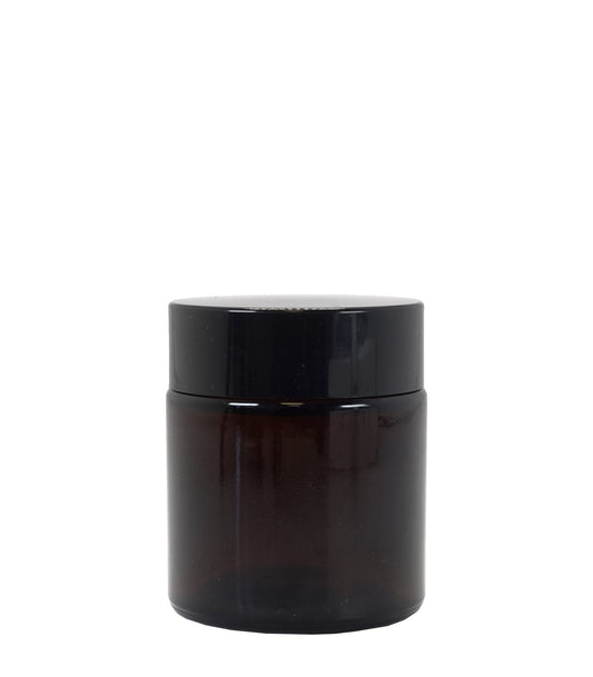 100g Amber Glass Jar With Black Lid
