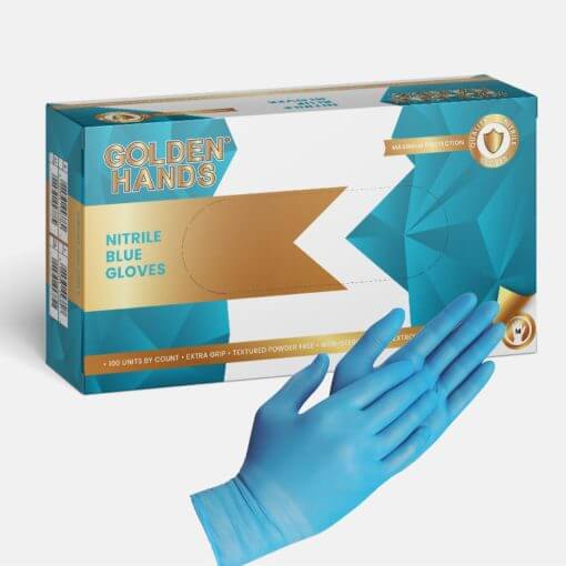 Blue Nitrile Examination Gloves Box Of 100