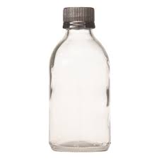 100ml Clear Generic Glass Bottle With Black Screw Cap Box Of 108