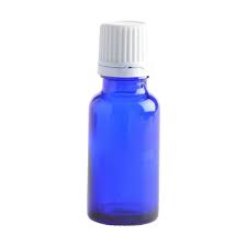 10ml Blue Glass Dropper Bottle With White Slow Flow Screw Cap Box Of 50 Units