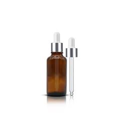 20ml Amber Glass Dropper Bottle With Silver Pipette