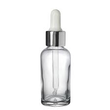 50ml Clear Glass Dropper Bottle With Silver Pipette