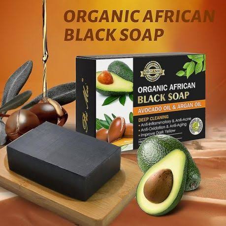120g Organic African Black Soap Avocado Oil & Argan Oil Pack Of 6