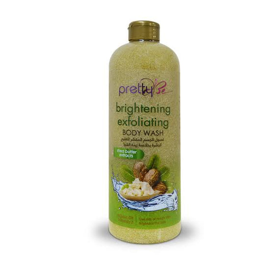 1Litre Pretty Be Lightening Exfoliating Body Wash Shea Butter Extracts Pack Of 6