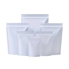 White Stand Up Pouches Pack Of 50