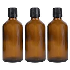 100ml Amber Glass Dropper Bottle With Black Slow Flow Cap Box Of 50 Units