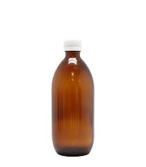 500ml Amber Glass Generic Bottle With White Screw Cap Box Of 48