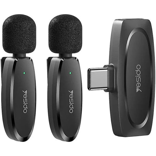 YESIDO KR13 Dual Wireless Lavalier Microphone with Type-C Receiver